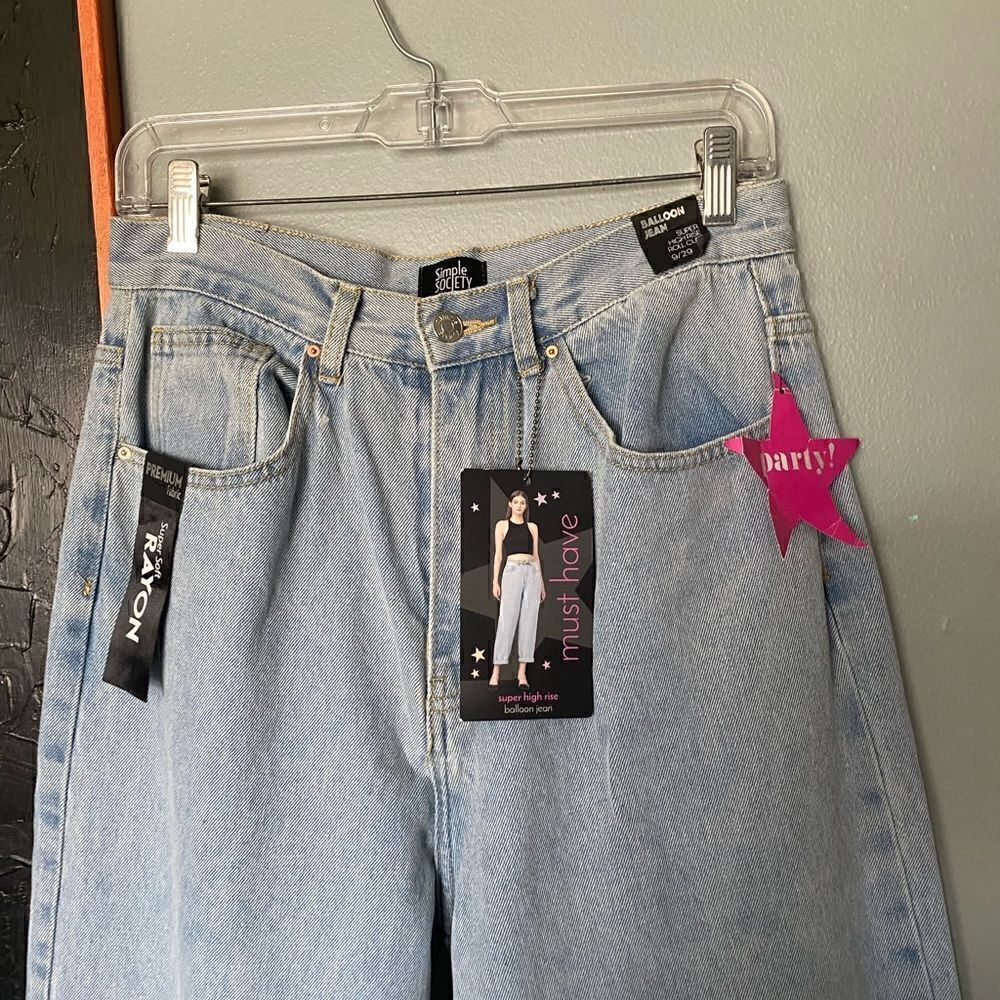 NWT Simple Society Balloon Super High Rise Jeans Women’s Size 9/29 - Picture 6 of 13